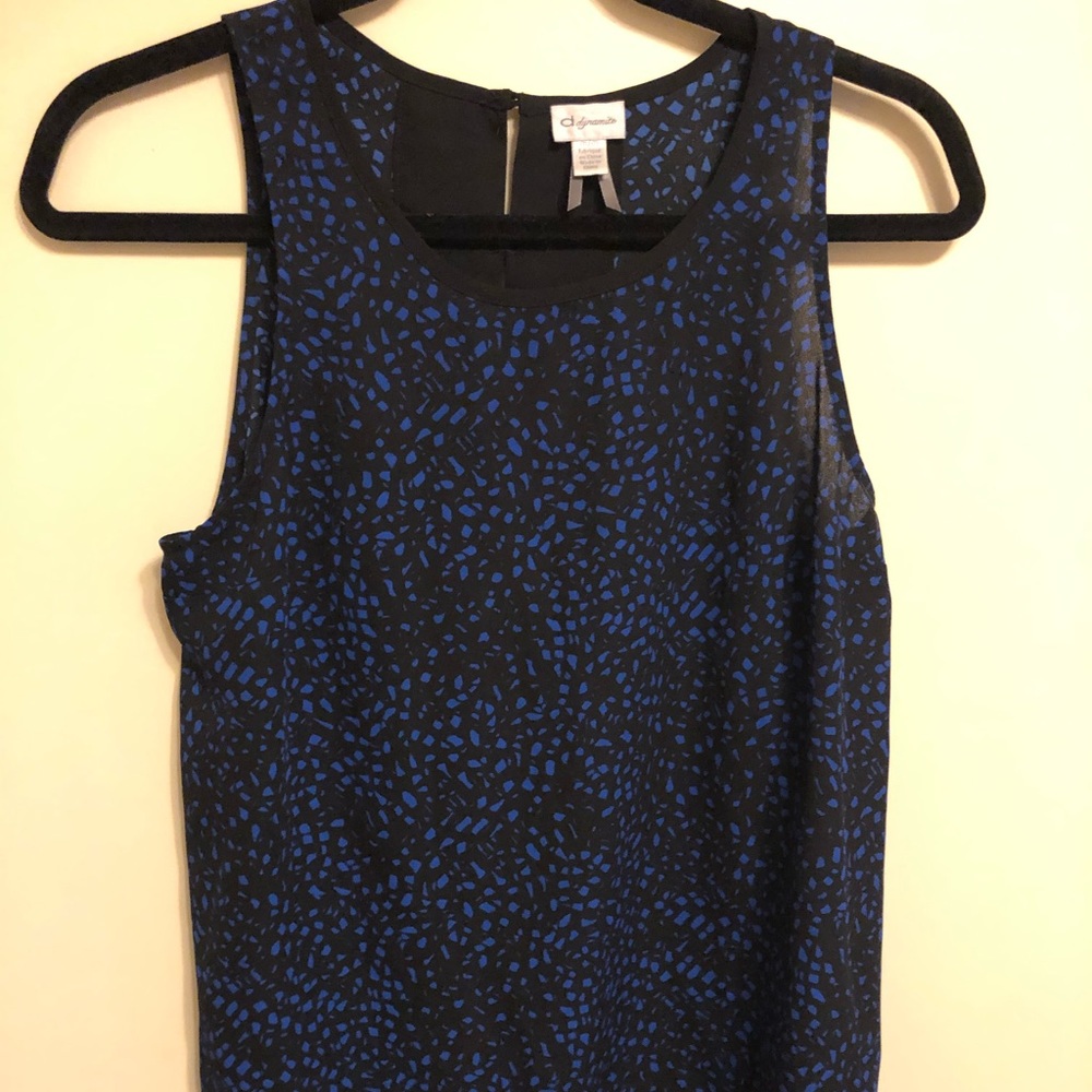 Dynamite Black & Blue Sleeveless Blouse
